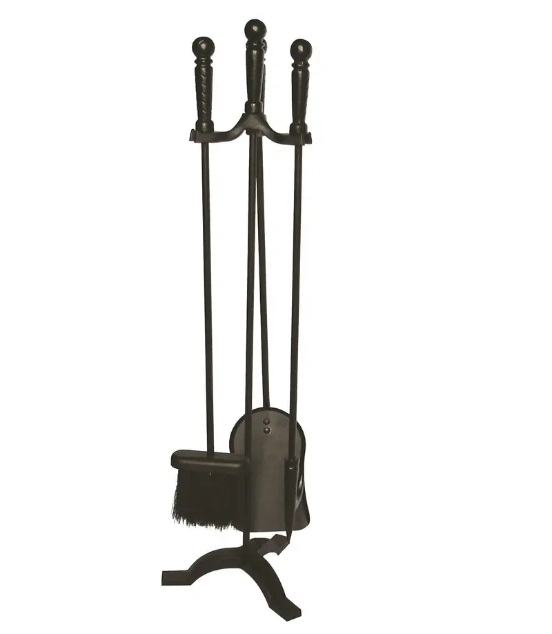 Fireup Tall Economy 3-Piece Black Fire Tool Set 1
