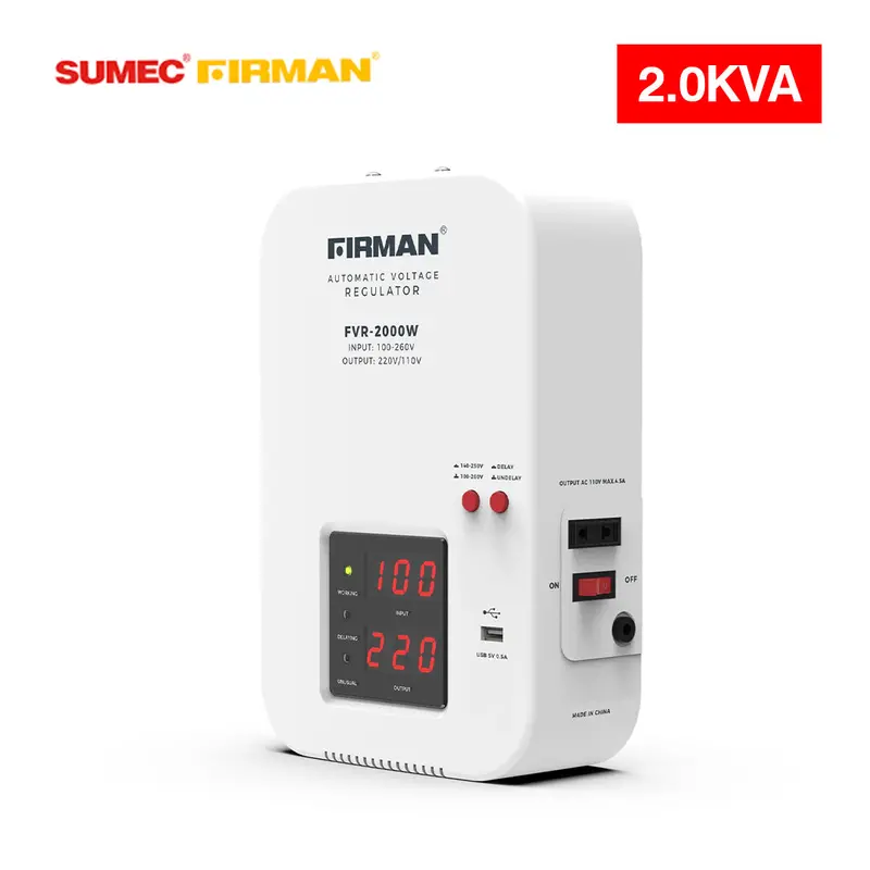 Firman 2000W Wall-Mounted Avr Voltage Stabilizer – 2.0Kva Automatic Regulation 1
