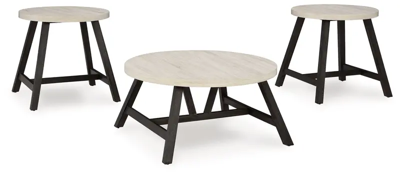Fladona Black And White Occasional Table Trio 1