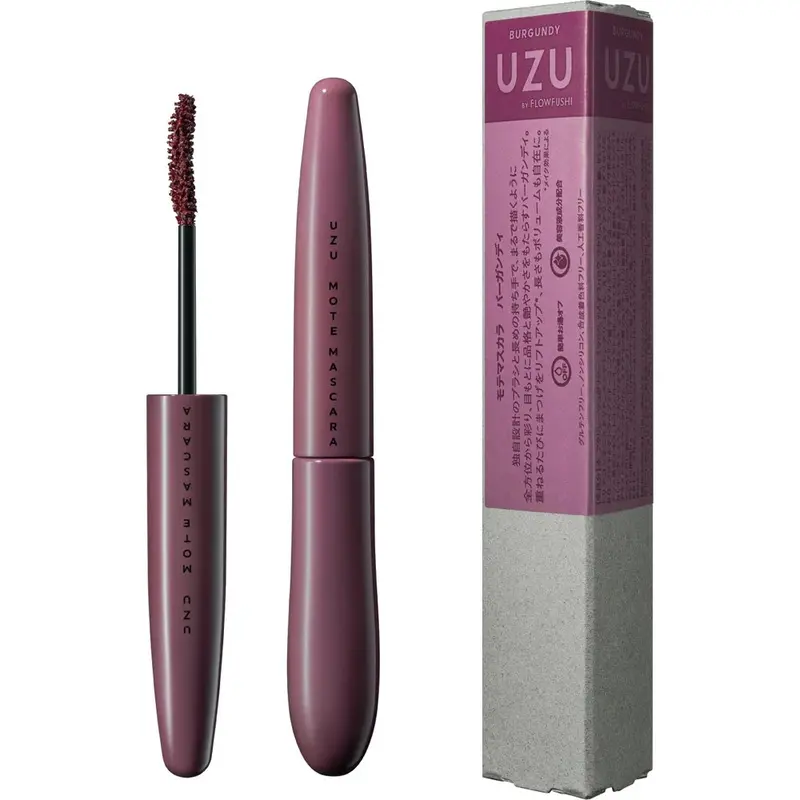 Flowfushi Mote Mascara – Burgundy-Tinted Volumizing Formula, 6G 1