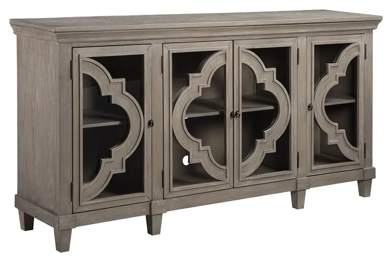 Fossil Accent Cabinet – Minimalist Gray Storage Cabinet With Clean Lines 1
