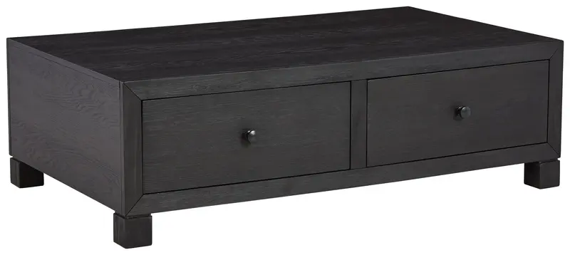Foyland Black Cocktail Table With Hidden Storage Compartment 1