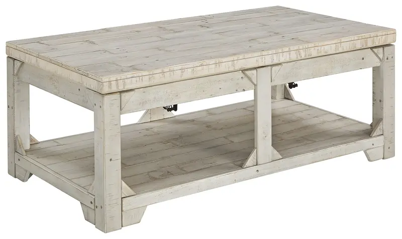 Fregine Whitewash Lift-Top Coffee Table 1
