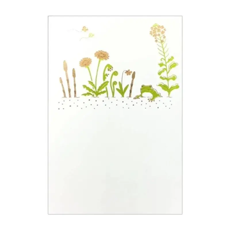 Frog-Inspired Foil-Stamped Postcard – March Renewal Theme 1