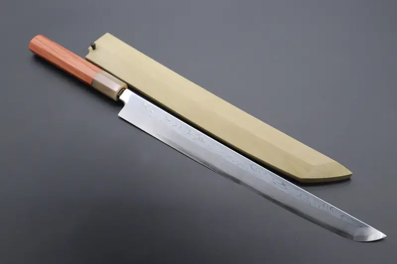 Fu-Rin-Ka-Zan Blue Steel #1 Suminagashi Sakimaru Takohiki – 300Mm Limited Edition With Octagonal Quincewood Handle 1