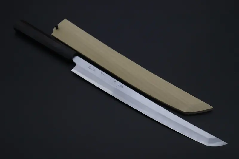 Fu-Rin-Ka-Zan Fso-100 Sakimaru Takohiki – Hon Kasumi Blue Steel No.1, Octagonal Ebony Handle, 300Mm (11.8") 1