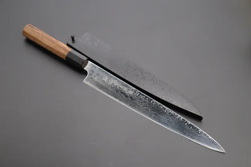 Fu-Rin-Ka-Zan R-2 Damascus Wa Sujihiki – 270Mm (10.6") Featuring Bocote Octagonal Handle 1