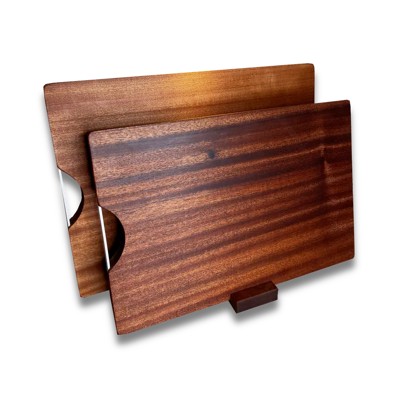 Ginza Pro Ebony Duo Cutting Board Set – Solid Black Ebony Planks, Premium Japanese Craftsmanship 1