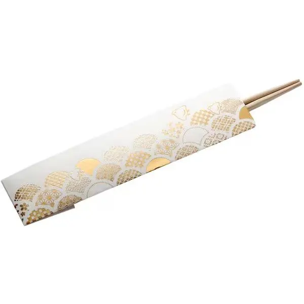 Gold-Foil Washi Chopsticks – Seigaiha Wave Pattern Set Of 3 1