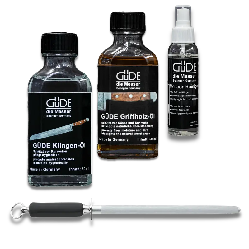 Güde Professional Knife Care Kit – German-Made Honing Steel, Sharpener & Maintenance Tools 1