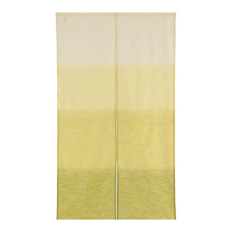 Hand-Printed Matcha Green Noren – Shaded Linen Doorway Curtain 1