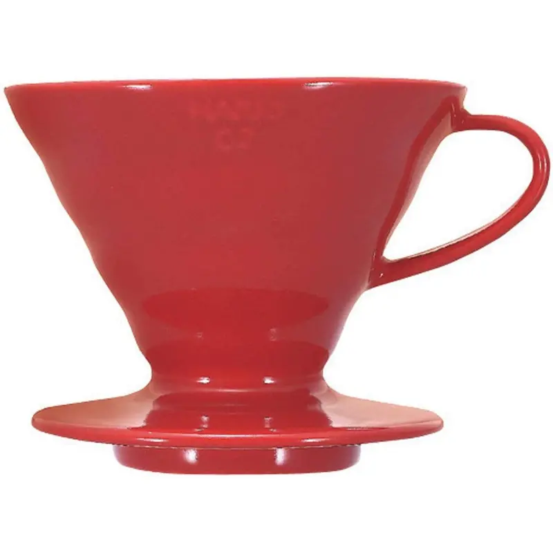 Hario V60 Ceramic Coffee Dripper – Red, 1–4 Cup Pour-Over Brewer 1