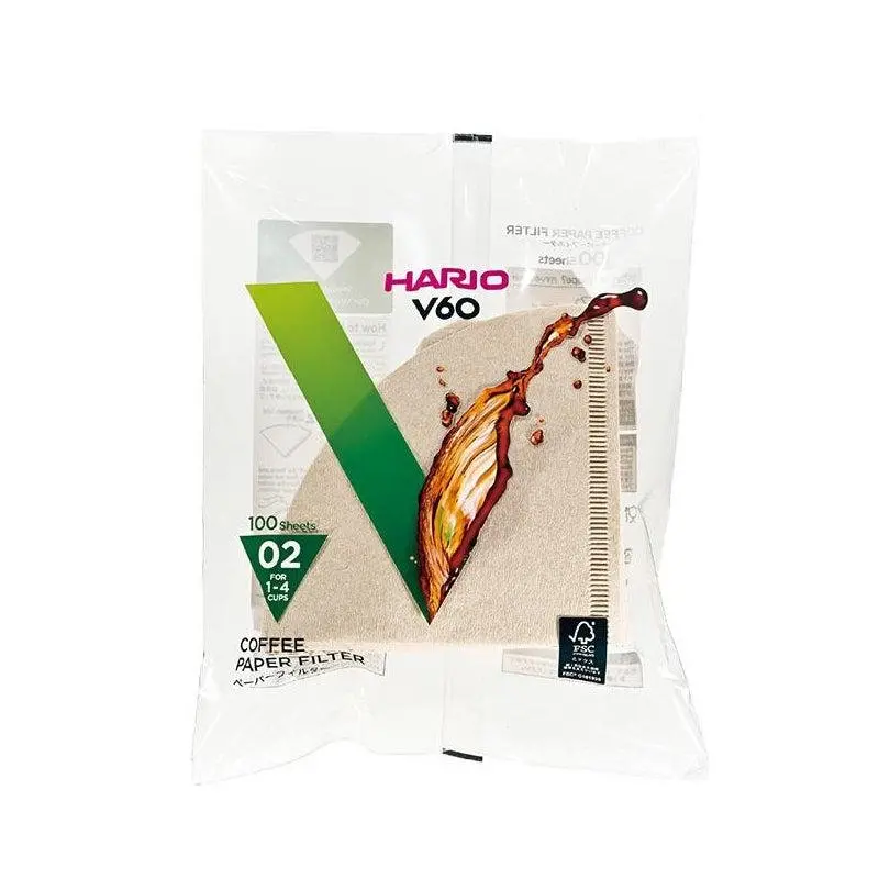 Hario V60 Size 02 Natural Brown Coffee Filter Paper – 100 Sheets 1