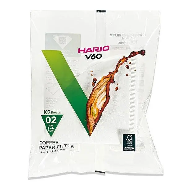 Hario V60 Size 02 White Coffee Filter Paper – 100 Sheets 1