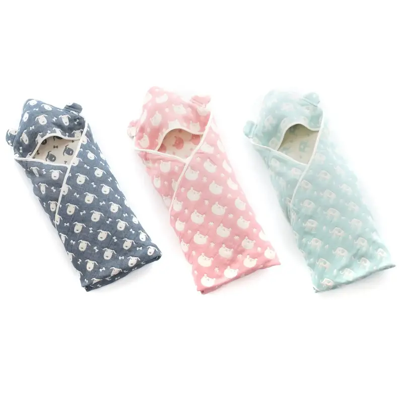 Hartwell Imabari Swaddle Blanket – 6-Layer Hooded Muslin For Newborns, 80Cm 1