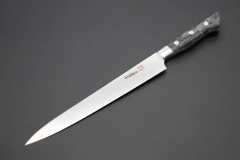 Hattori Fh Solid Vg-10 "Snow In The Dark" Sujihiki – 230/260/300Mm Options, Corian® Handle 1