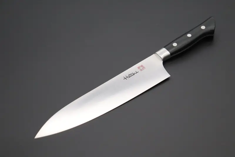 Hattori Fh Western Deba Knife – 165Mm Or 240Mm With Black Linen Micarta Handle 1