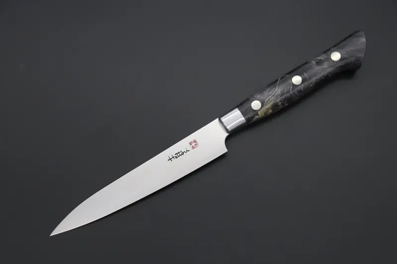 Hattori Forums Fh-2Spblack Petty Knife – Vg-10 Solid Steel, Black Stabilized Box Elder Handle, 120Mm (4.7") 1