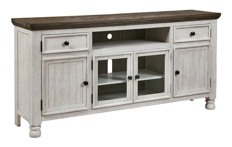 Havalance Brown And Beige 4-Door Tv Stand 1