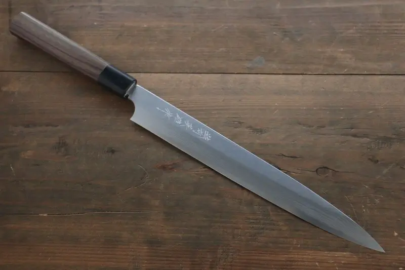 Hideo Kitaoka Blue Steel #2 Yanagiba – 300Mm Damascus Sashimi Knife With Shitan Handle 1