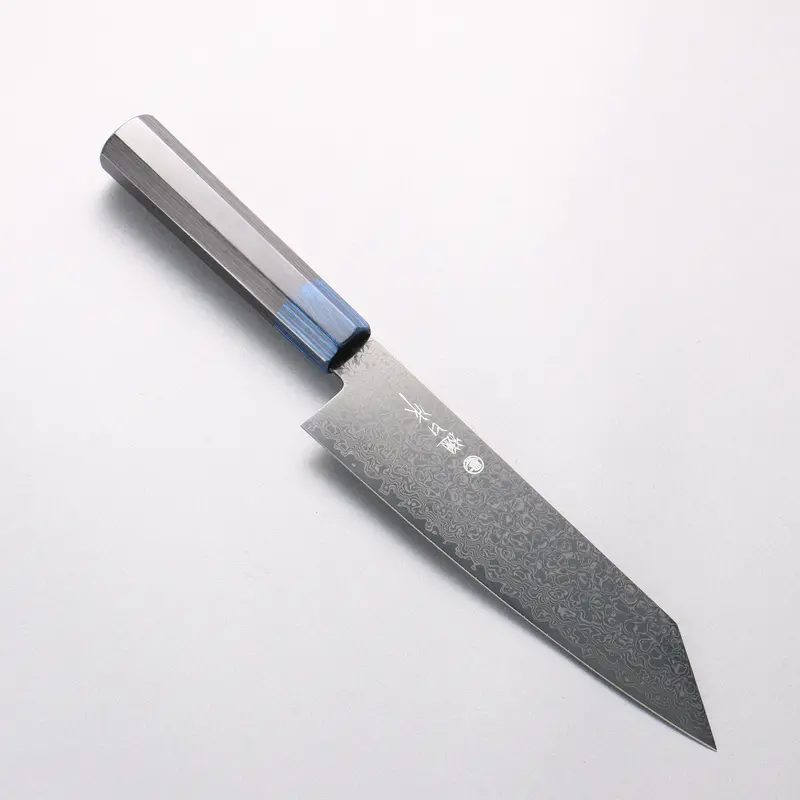 Higuchi Sg2 Black Damascus Kiritsuke Santoku – 180Mm With Black Pakka Wood Handle 1