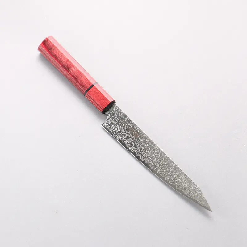 Higuchi Sg2 Damascus Kiritsuke Petty – 150Mm Super Steel Hybrid Knife, Migaki Finish, Red Pakka Wood Handle 1