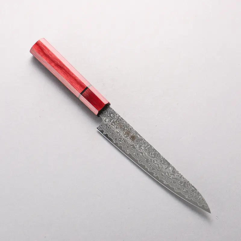 Higuchi Sg2 Damascus Petty-Utility Knife – 150Mm Migaki Finish With Red Pakka Wood Handle 1