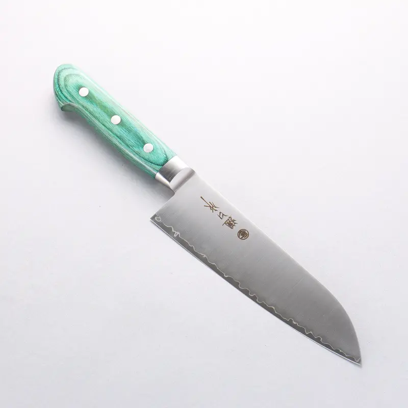 Higuchi Sg2 Santoku Knife – 180Mm With Green Pakka Wood Handle 1