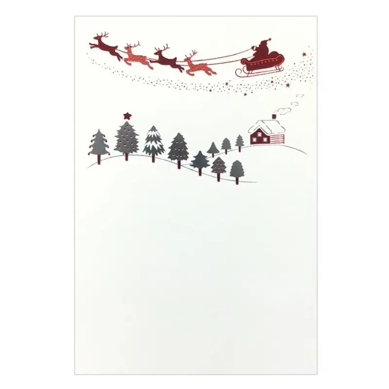 Holiday-Themed Foil Postcard Celebrating Christmas – December Design 1
