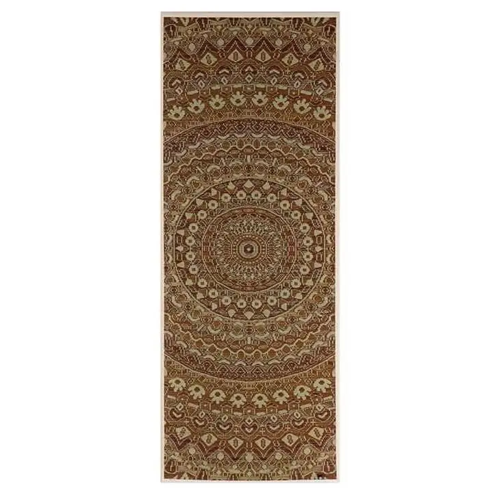 Ikehiko Igusa Tatami Yoga Mat – Handwoven Rush Grass Mat With Red Mandala Design (185Cm) 1