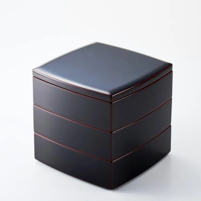 Isuke Traditional Three-Tier Lacquer Bento Box – 18 Cm Stackable Japanese Lunch Container 1