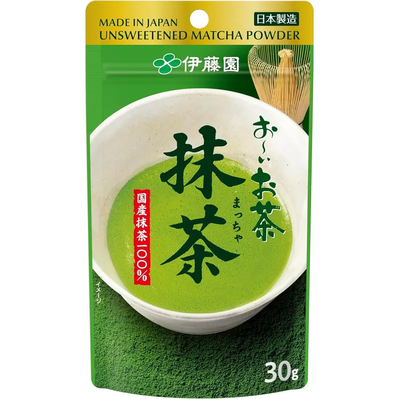 Itoen Oi Ocha Pure Unsweetened Matcha Powder – Ceremonial-Grade Japanese Green Tea, 30G 1