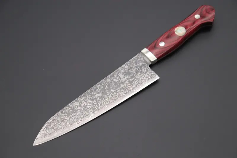 Itou Luna Series R-2 Damascus Gyuto – 170Mm With Red Wood-Micarta Handle (It-140C) 1