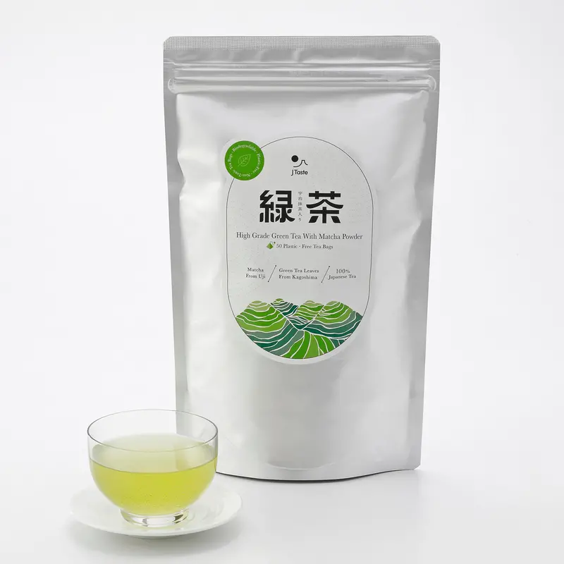 J Taste Premium Green Tea With Matcha – Eco-Friendly Biodegradable Bags (50 Count) 1