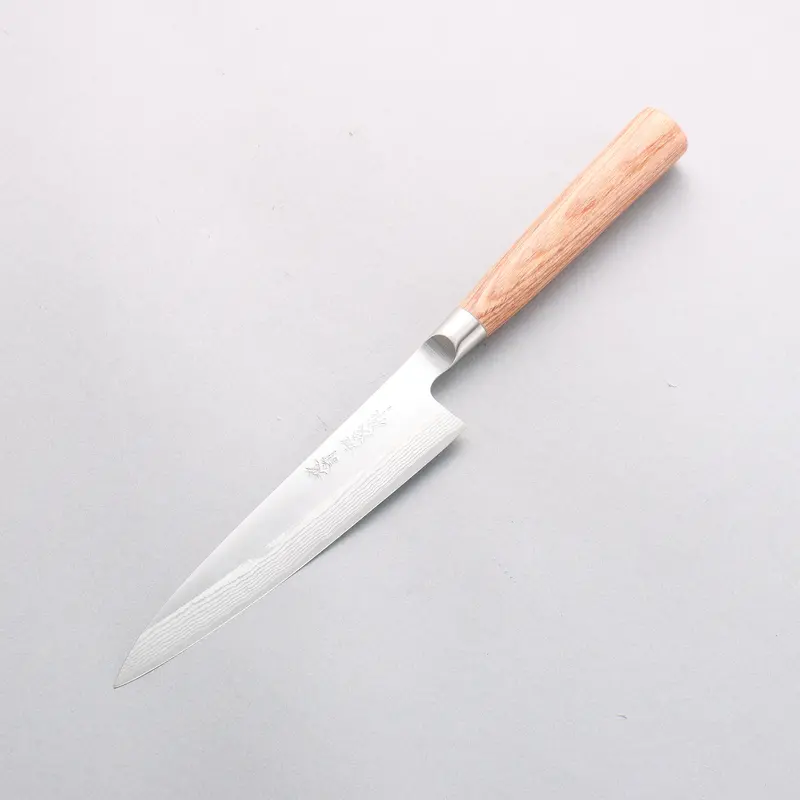 Kamo Hamono Petty Knife – Vg10 Damascus Utility Blade, 150Mm, Brown Pakka Wood Handle 1