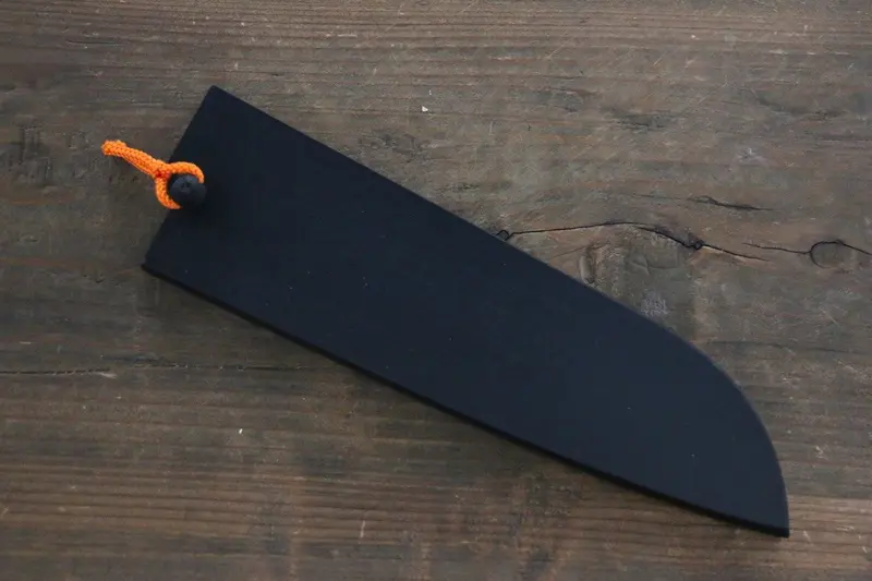 Kaneko Santoku Knife Saya – 180Mm Black Magnolia Sheath With Plywood Pin 1