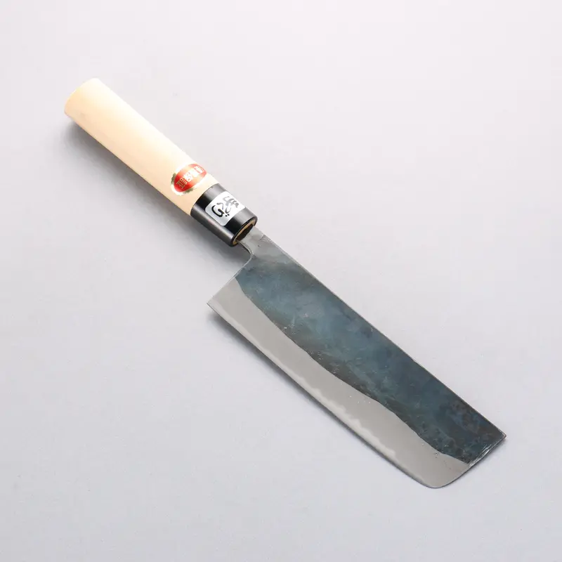 Kanetsune 165Mm White Steel #2 Kurouchi Nakiri Vegetable Knife With Magnolia Handle 1