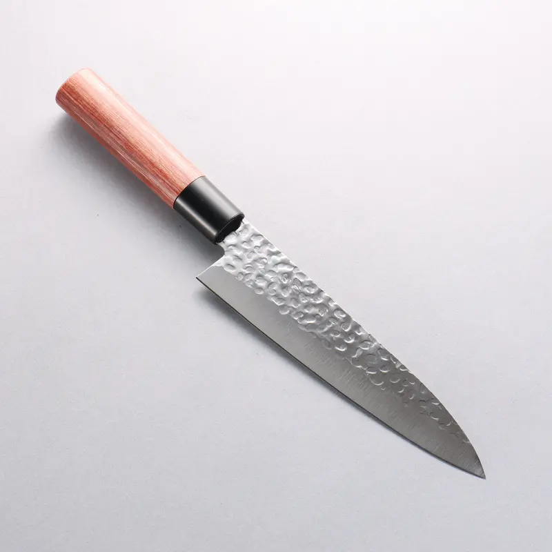 Kanetsune 180Mm Dsr-1K6 Hammered Gyuto Chef Knife With Red Pakka Wood Handle 1
