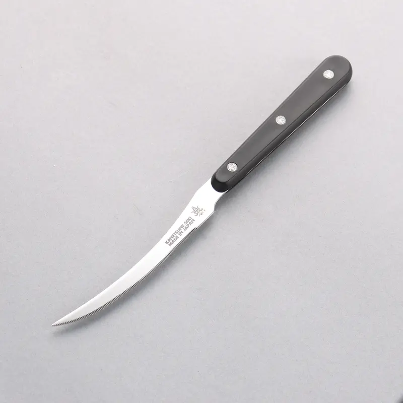 Kanetsune Stainless Tomato Slicer 110Mm – Ultra-Thin Blade, Non-Slip Black Plastic Handle 1