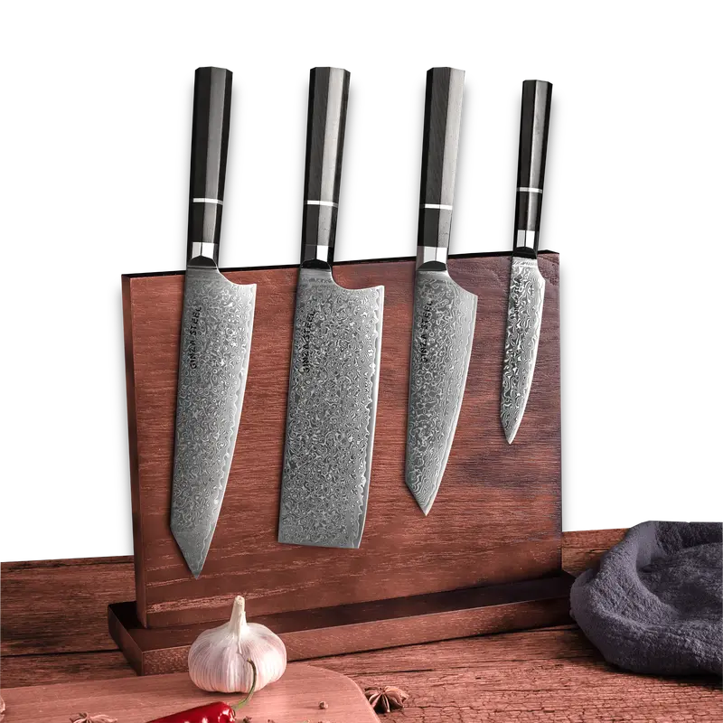 Kasai Kogatana Five Knife Set – 4 High-Performance Knives + Magnetic Wood Storage Block 1