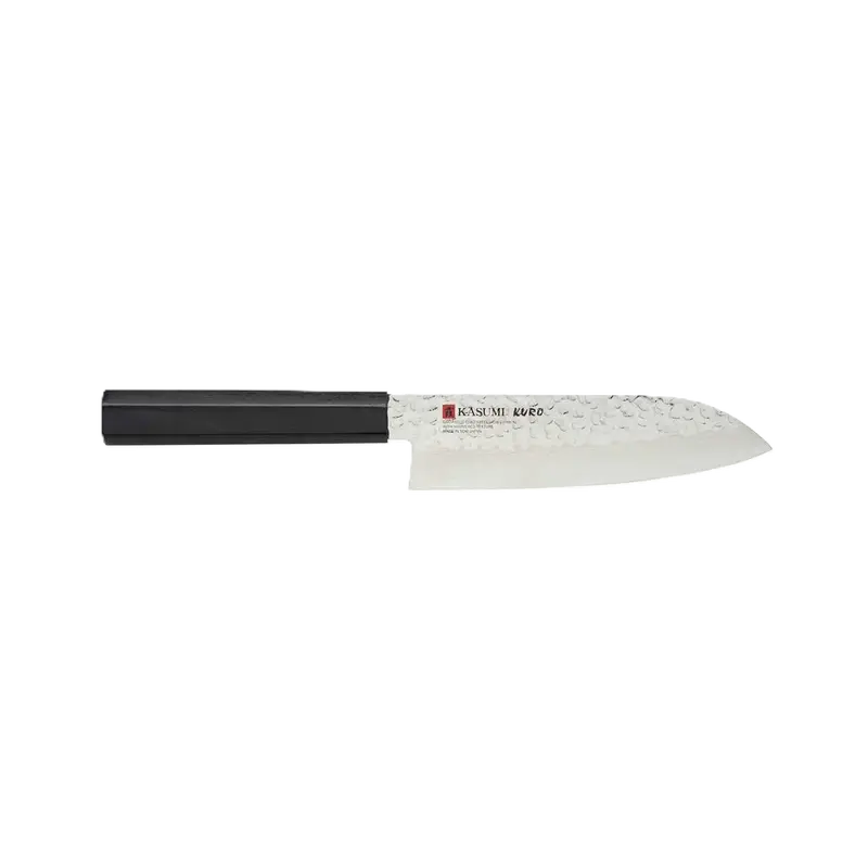 Kasumi Kuro 16.5 Cm Hammered Damascus Santoku Knife 1