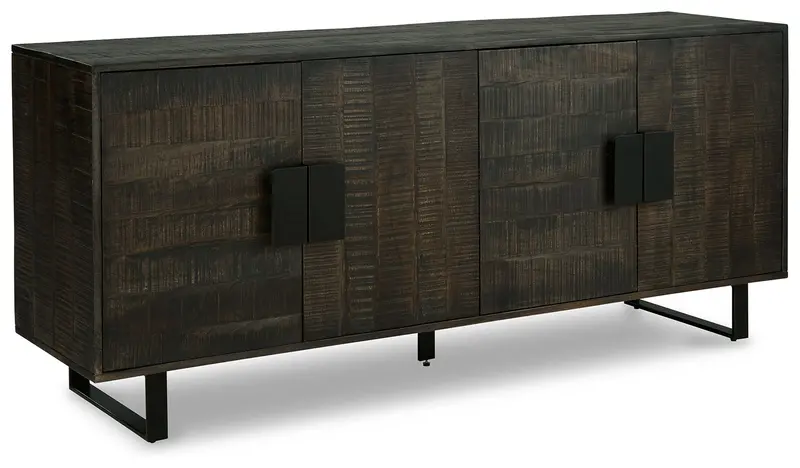 Kevmart Grayish Brown And Black Accent Cabinet 1