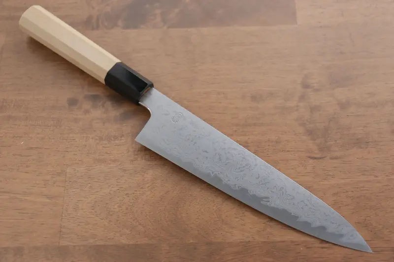 Kikuzuki Blue Steel #1 Damascus Gyuto – 210Mm Blade, Magnolia Handle 1