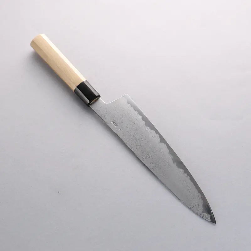 Kikuzuki Blue Steel #1 Damascus Gyuto – 240Mm Blade, Magnolia Handle 1