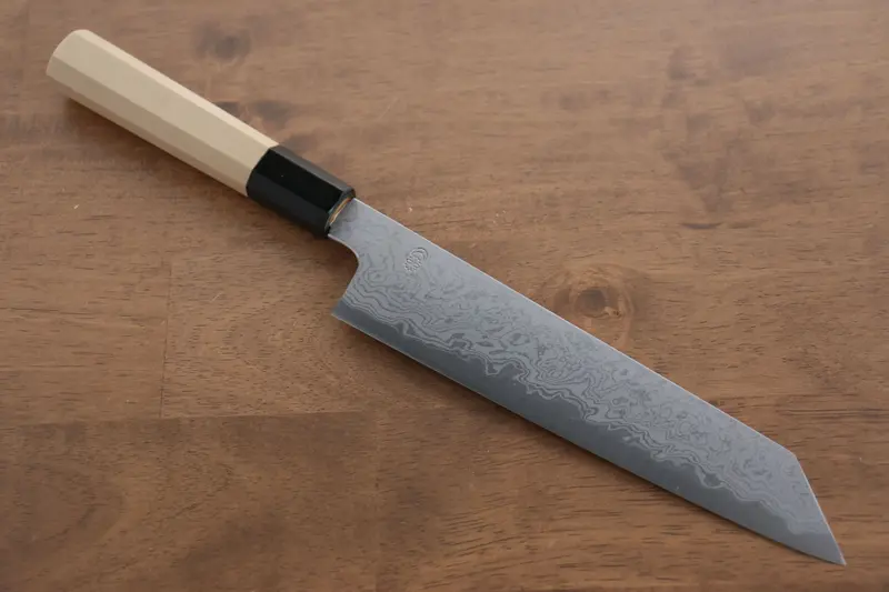 Kikuzuki Blue Steel #1 Damascus Kiritsuke Gyuto – 210Mm Blade, Magnolia Handle 1