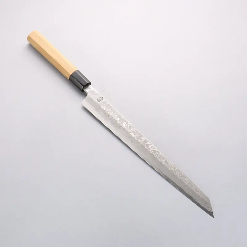 Kikuzuki Blue Steel #1 Damascus Kiritsuke Yanagiba – 300Mm Blade, Magnolia Handle 1