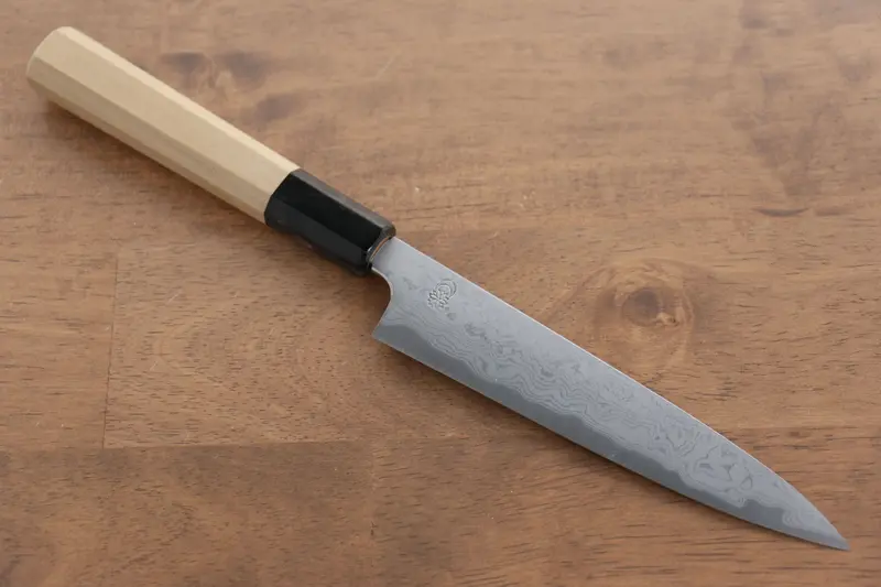 Kikuzuki Blue Steel #1 Damascus Petty-Utility – 150Mm Blade, Magnolia Handle 1