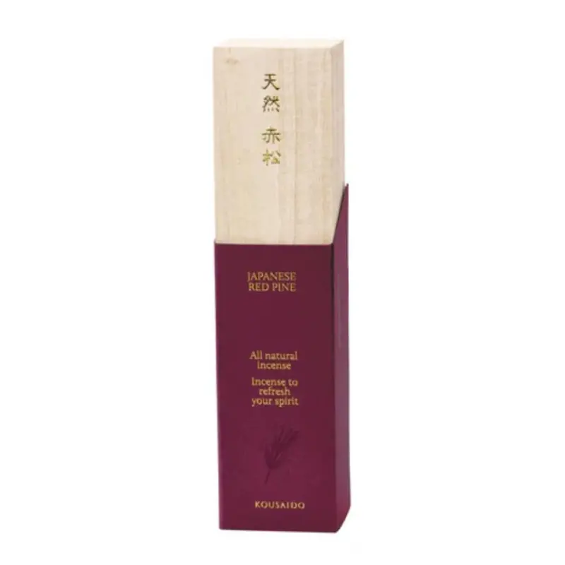 Kousaido Red Pine Natural Incense – Handcrafted Wooden Box, 20 Sticks 1