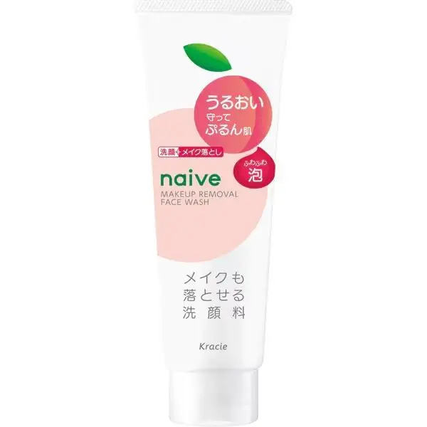 Kracie Naive Peach Facial Cleanser – Makeup-Removing Face Wash, 180G 1