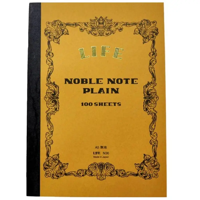 Life Noble A5 Blank Notebook – Smooth Unruled Writing Paper, 100-Page Premium Journal (N36) 1